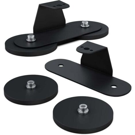 Support de montage de bande LED à base magnétique, support à ventouse solide pour montage de bande LED latérale incurvée droite, lot de 2, noir (1/4)