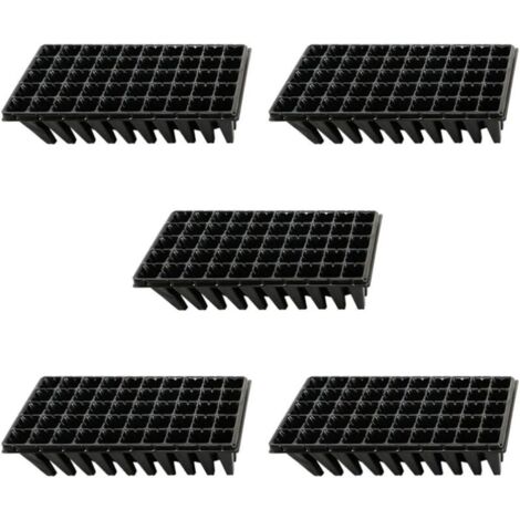 5Pcs Plateaux de Culture de Plantes 50 Plateaux de Démarrage de Semis de Cellules pour La Germination des Graines Et Le Plateau de Propagation en Plastique des Semis Noir (1/4)