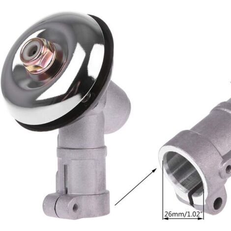 Renvoi d'angle Debroussailleuse Universelle, Tête de Gear Rond de 9 Dents pour Coupe Herbe/Tronconneuse, Boîte de Vitesse de Tondeuse à Gazon M10 x 1.25LH (26 mm)