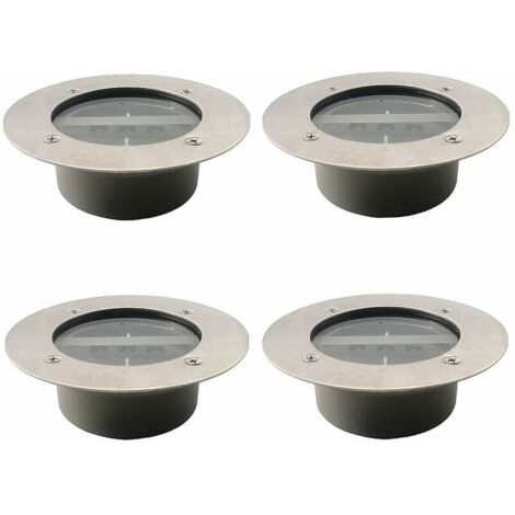Projecteurs solaires à 3 LED étanches IP65 pour pelouse de jardin, blanc froid Lot de 4