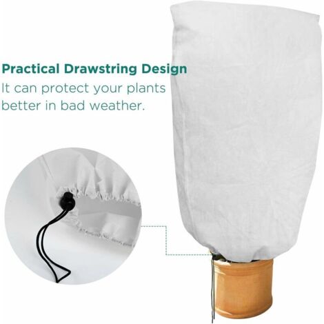 Voile Hivernage 100g/m2 Protection Hivernale Pour Pots De Plantes Windhager Superprotect L - Diamètre 40-55 Cm, Isolation Froid