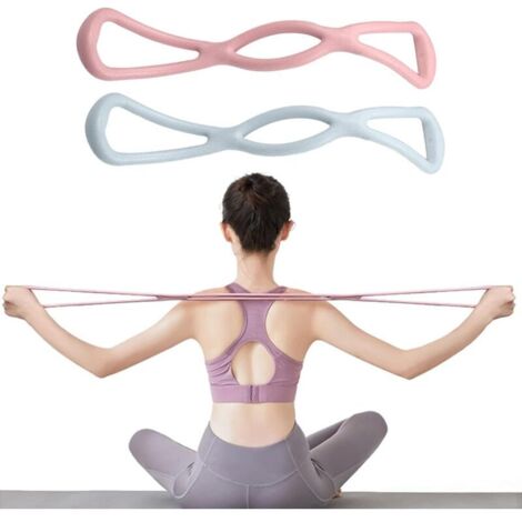 2PCS Elastique Musculation, 8-Shape Elastique Sport Squats, Bande Elastique Musculation Muscle Training Fitness Expander, Bande de Resistance Musculation pour Musculation Pilates Yoga
