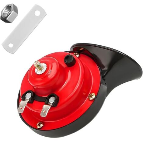 Klaxon escargot universel pour voiture, camion, moto, 12 V 110 dB, klaxon à air puissant, étanche, double klaxon de moto, convient pour SUV, voitures de tourisme, bateaux (noir) (1/4)