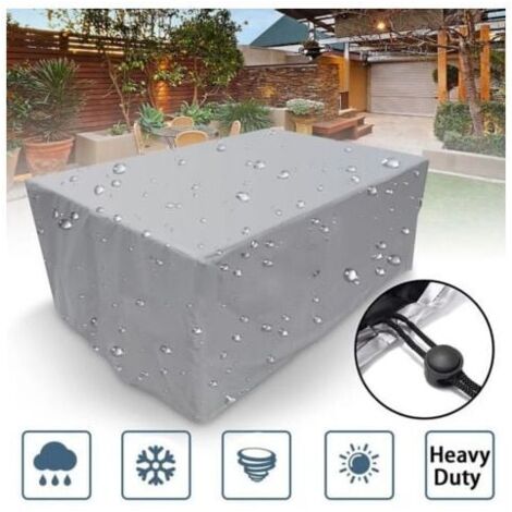 Housse de protection rectangulaire pour meubles de jardin, en polyester, imperméable, anti-poussière, anti-UV, pour chaise ou table de jardin (dimensions : 152x104x71cm) (1/4)