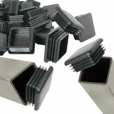 Bouchons de Tuyau Carrés, 50mm×50mm Embout Tube Carré pour Pied de Chaise, Bouchons Plastique Carré,20Pcs (1/4)