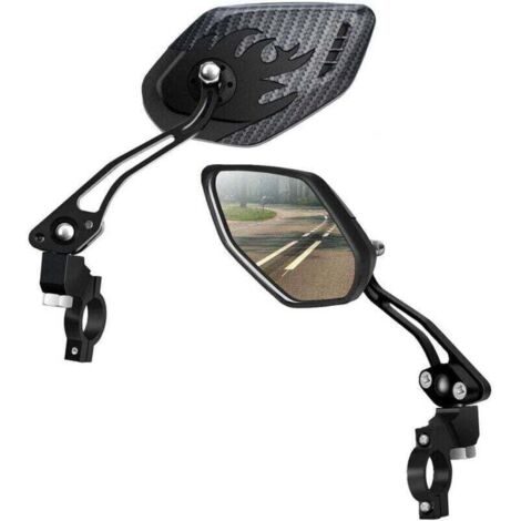 Specchietti per bicicletta, [Versione aggiornata] Due specchietti regolabili per mountain bike con lente in vetro di sicurezza HD, specchietto retrovisore in vetro regolabile (1/4)