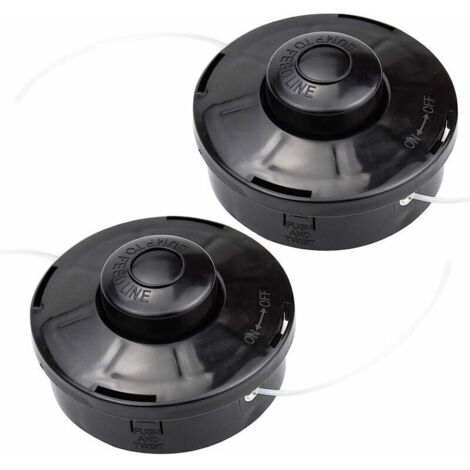 Lot de 2 Tête de débroussailleuse Universelle Nylon Bobine de Rechange de Tondeuse Débroussailleuse Tête De Coupe M10 X 1,25 pour Débroussailleuse Thermique à Essence - (1/4)