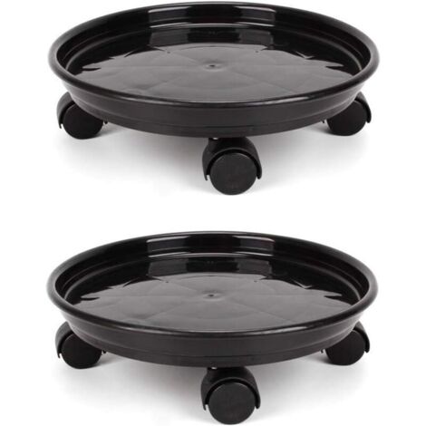 2 Pcs Chariot Support de Plante avec 4 Roulettes Universelles pour Déplacer Facilement des Pots Lourds (1/4)