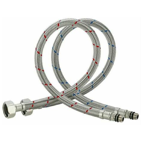 Tuyau de Raccordement Flexible Robinet en Acier Inoxydable pour Eau Chaude et Froide Mitigeur Robinet de Evier Cuisine 60cm (1/4)