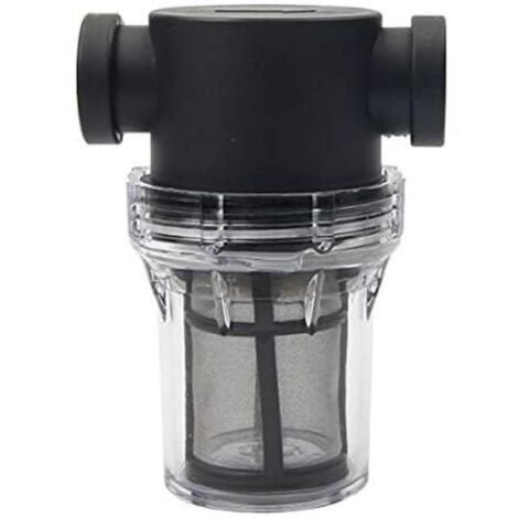 Pipeline Filtre de pompe à eau 3/4" avec tamis en acier inoxydable 100 mailles, filtre en maille en ligne pour arrosage du jardin (noir)