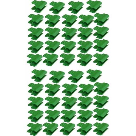 Lot de 48 colliers de serrage pour tuyau de jardin, accessoires de film d'abri de jardin, diamètre extérieur 16 mm, piquets pour plantes, clips en plastique pour serre, Vert (1/4)