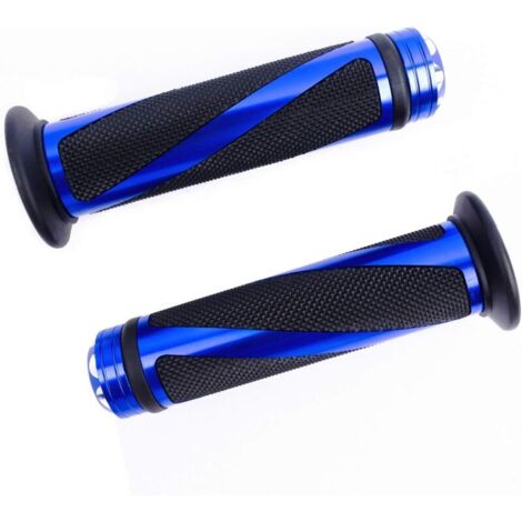 2pcs Poignées de Guidon Poignée Moto 22MM 7/8" en Caoutchouc Anti-dérapant Universel pour Moto Scooter Quad Cruiser Off Road (1/4)