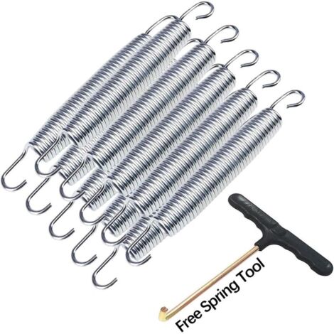 Lot de 10 Ressorts de Trampoline en métal galvanisé résistant à la Rouille et Durable + 1 Outil de Ressort 14.7cm (1/4)
