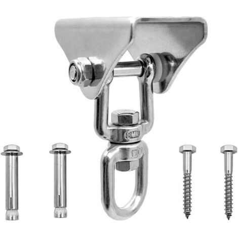 Kit de Suspension pour Hamac, Cintres en Acier Inoxydable 304, Capacité 1000 lb, Rotation 360°, Crochets Inclus (1/4)