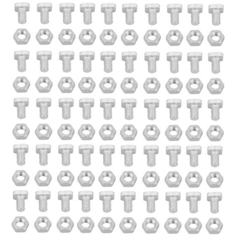 50 écrous en aluminium 50 boulons ensemble d'accessoires pour outils de serre (1/4)