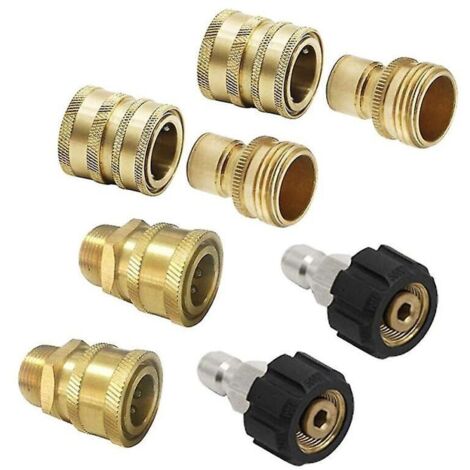 Kit d'adaptateur de connecteur rapide pour nettoyeur haute pression M22 14 mm x 3/8 po, prise à déconnexion rapide 5 000 psi haute pression (1/3)