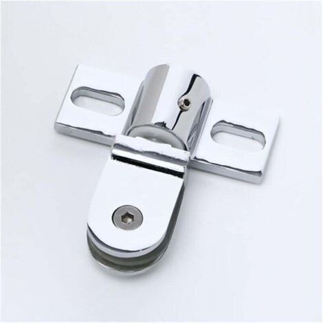 Charnière de porte en verre, pince de salle de bain, charnières pivotantes, support en verre, accessoires de porte de salle de douche, pince de porte en verre, pince à arbre haut et bas en acier (1/4)