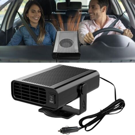 Car Heater, 12V 150W Fast Heating Windshield Defogger and Defroster, 2 in 1 Portable Heating & Cooling Fan, 360 Rotatable heater avec plug - in Cigarette Lighter (noir) (1/4)
