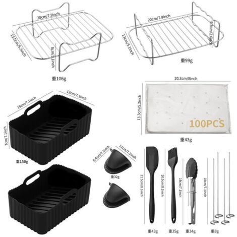 Accessoires pour friteuse à air (y compris l'emballage en papier kraft et les accessoires complets) (1/4)