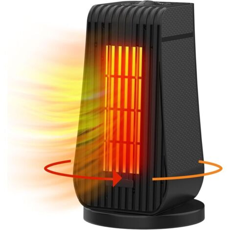 Radiateur soufflant portable 1200 W Chauffage rapide en 3 secondes Mini radiateur PTC 3 modes de chauffage Ventilateur réglable Protection contre la surchauffe Chauffage électrique (Noir) (1/4)
