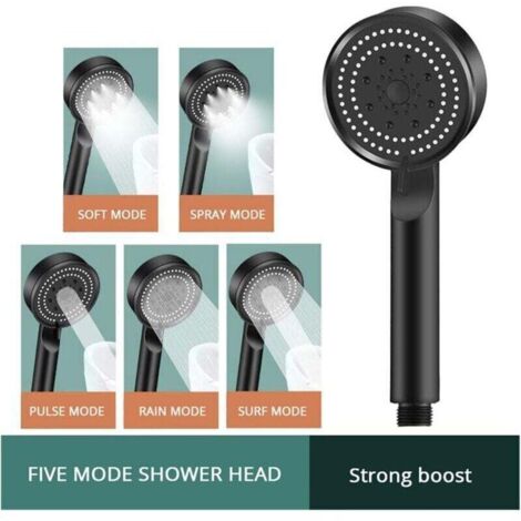 High Pressure Water Saving Shower Head 5 Modes Shower Set Holder Hose ...