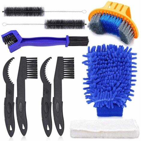 Bicyclette Outil de Nettoyage,10pcs Moto Chaîne de Vélo Outils de Nettoyage pour Chaîne/Manivelle/Pneu/Pignon Nettoyage de Saleté (1/4)