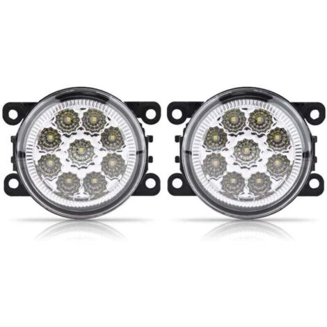 Fog Light Ranger,Fog Light Ranger, Feux Diurnes Rond,Fendinebbia+Smart+450,Feux De Jour Led Fiat Drl Voiture Antibrouillard,Antibrouillard,9 Led Voiture Avant Rond Antibrouillard Drl Feux De (1/4)
