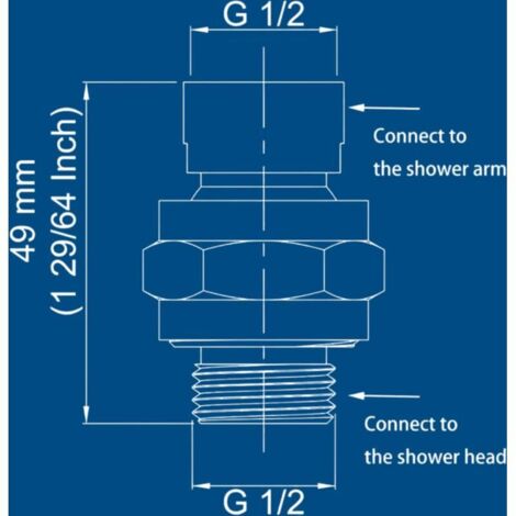 Shower Connector Ball Joint Shower Head Swivel Ball Adapter Brass ...