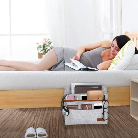 Organiseur D'Accoudoir De Canapé Antidérapant - Poche De Rangement Pour Table De Chevet, Télécommandes Et Magazines