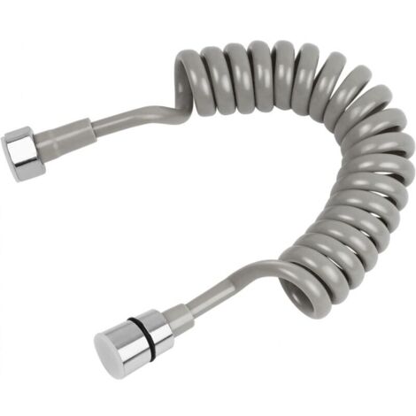 Tuyau de Douche Télescopique, 2 Mètre Tuyau de Ressort de Salle de Bain, Acier Inoxydable Tuyau en Spirale, Tuyau Long pour Pulvérisateur, Toilette, Bidet, Robinet