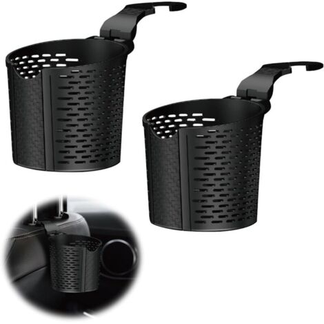 Porte Gobelet Voiture, Support Bouteille Canette, Universels Porte-gobelet de Voiture Accroché pour Boisson, Thermos, Café, Bouteille, Mini Poubelle, 10.5 cm de Diamètre(Noir), 2 Pièces