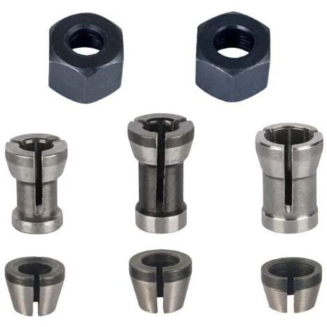 Mandrin de Fraiseuse - Lot de 8, Collet Mandrin Affleureuse (6 mm, 6.35 mm, 8 mm), Pince de Serrage Defonceuse (1/4)