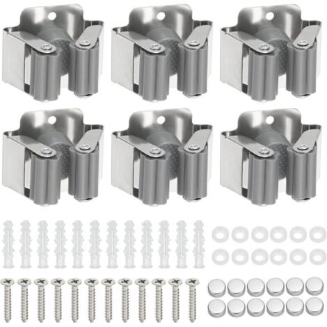 6 Pièces Porte Balai Mural, Porte Outils Mural, Support De Vadrouille, pour Salle De Bain Cuisine Bureau Placard Jardin Garage (1/4)