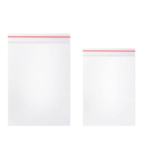 Lot de 200 sachets transparents avec fermeture à glissière, deux packs de tailles différentessacs en polyéthylène basse densité, adaptés à un usage alimentaire, 6 8 cm + 10 15 cm (1/4)