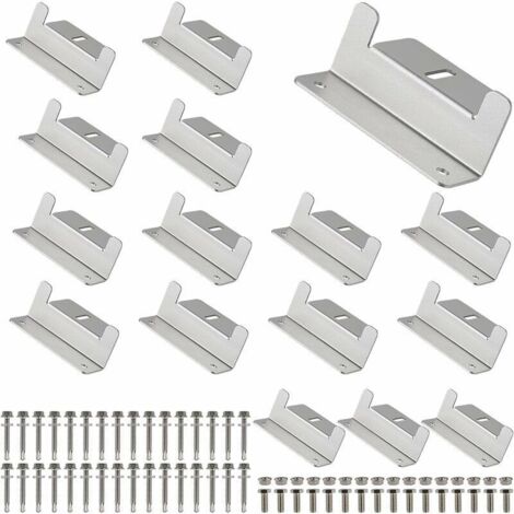 16 x Support Panneau Solaire en Z Fixation Panneau Solaire en Aluminium Avec Ecrous et Boulons, Support de Panneaux Solaire pour Bateaux, Varavanes, Véhicules de Loisirs, Toit,10065mm