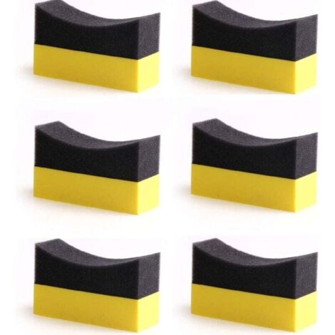 Éponge de Nettoyage 6 pièces tampons applicateurs de Pansement de Contour de Pneu Brillant Brillant Couleur éponge de Polissage Cire (1/4)
