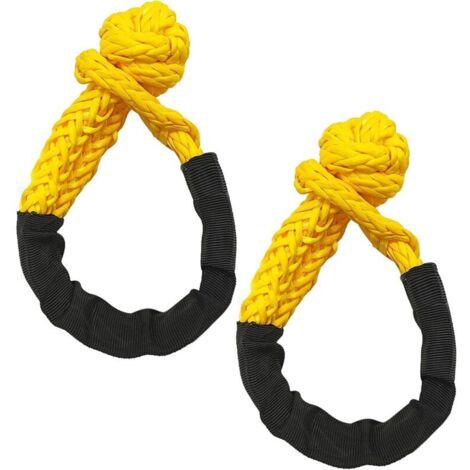 Lot de 2 manilles souples et solides - Résistance à la rupture 17T - Corde de récupération pour le sauvetage de remorque (52 cm) (1/4)