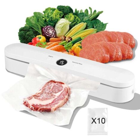 Machine Sous Vide, Machine Sous Vide Alimentaire, Compris 10pcs Sacs et pour Aliments, Viandes, Nourriture Sèche, Humide et Fraîche,OUYLAF (1/4)