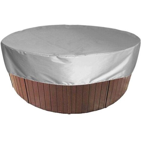 Couverture de Piscine Ronde Piscine Bche Solaire pour Piscine,Housse de Protection Spas Imerméable , 190T pour Extérieur Spas Baignoire,——Gris 210×30cm (1/4)
