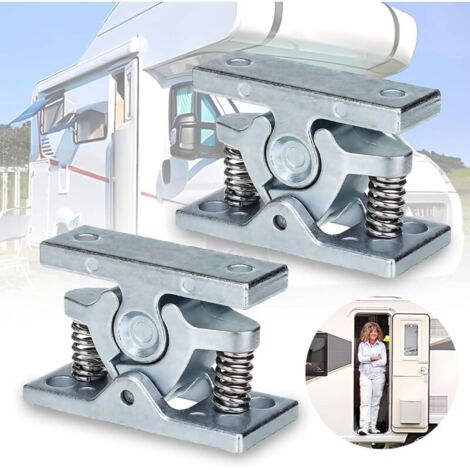 2 Pièces Bloc Porte Caravane, Alliage Zinc Arret de Porte, Caravane Camping Car Accessoires, Bloque Porte à Ressort pour Jardin, Mobilhome, Chambre, Salon, Garage