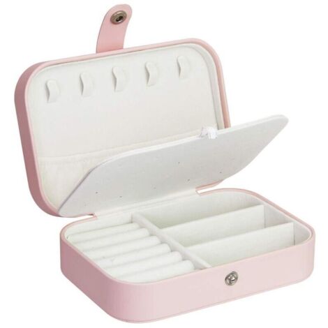 Boîte à bijoux de voyage en cuir, petite boîte à bijoux pour femmes, boîte de rangement en cuir pour filles, boîte à bijoux de voyage en cuir (1/4)