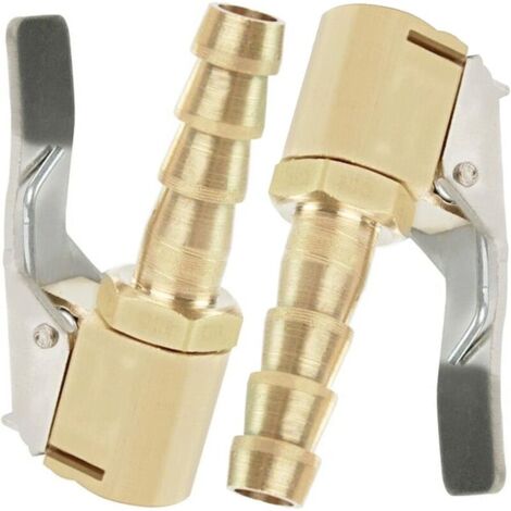 2 Pièces Embout de Gonflage,Embout Gonflage Pneu Voiture,Embout Gonfleur avec Clip,Gonflage Valve Clip Pince Connecteur Adaptateur,pour Valves de Pneu,en Laiton,8mm