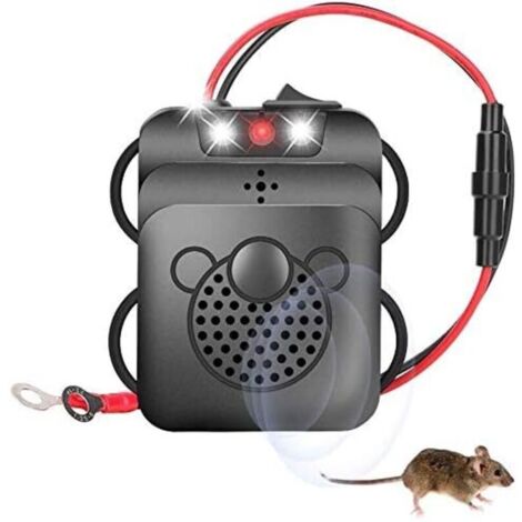 Répulsif à Ultrasons pour Parasites,Électronique Dissuasion de Rat,Contrôle des Parasites Rejet des Souris et des Rongeurs avec Lampes Stroboscopiques à Del pour Voiture, Grange, Cuisine