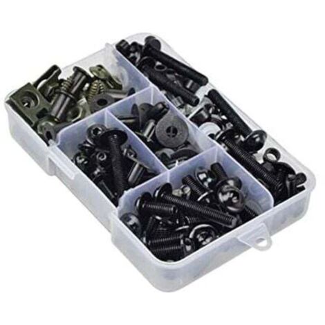 Lot de 177 vis de carénage de moto - Pour carénage - M6 M5 - Noir