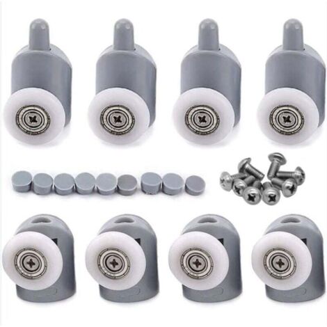 8 Pcs 23mm Galet Rouleau Roulette Roue pour Porte de Douche, Roulettes Coulissantes Porte Salle de Bain (1/4)