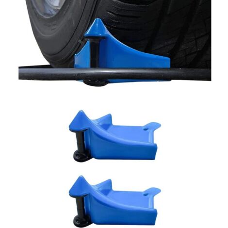 Guide pour tuyau de voiture, tuyau de lavage de voiture en plastique, outil de nettoyage de voiture, empêche le tuyau de se coincer sous le pneu, pour tous les types de roues (bleu, paquet de 2 (1/4)
