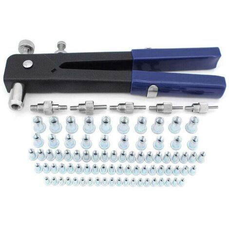 Kit de Pince à Riveter Filetée,86 Pièces incluant Écrous Rivet et Outil de Rivetage, Compatible avec Filetages M3, M4, M5, M6, M8,Insert Fileté Pratique pour Votre Projet,OUYLAF