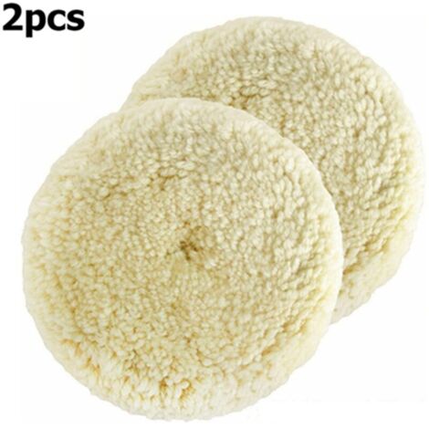 2Pcs Tampon de Polissage en Laine d'agneau, 3 Pouces 76mm Tampon de Laine pour Polir Tampon de Polissage Bonnet de Polissage Disque de Polissage en Laine pour Auto Polissage Voiture