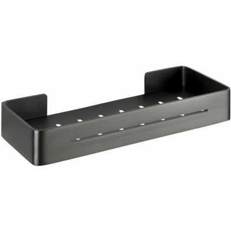 Etagère de douche murale Montella, Panier de douche mural, Aluminium, 32,4x5x12,8 cm, Anthracite (1/4)