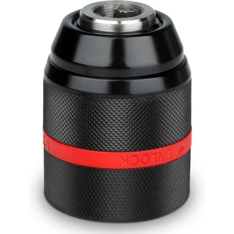 Mandrin de Perceuse,Mandrin Sans Clé, 2-13mm Mandrin à Serrage Rapide 1/2-20UNF Mandrin Autoserrant Perceuse Sans Fil,Mandrin de Forage Auto-Serrant à Changement Rapide (1/4)